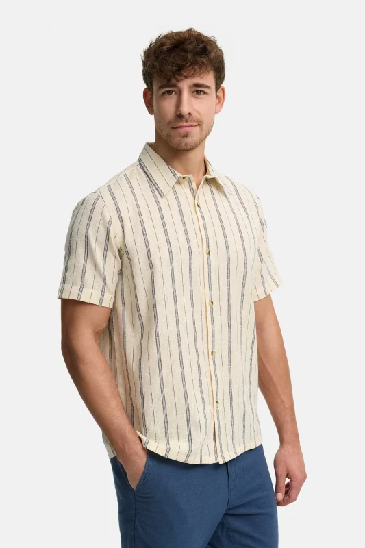 CAMISA RAYAS BEIGE HOMBRE 20-719 BRUNOS INDICODE