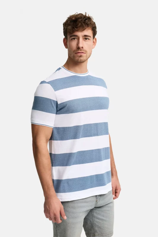 CAMISETA RAYAS AZULES HOMBRE 41-229 BRUNOS INDICODE (1)