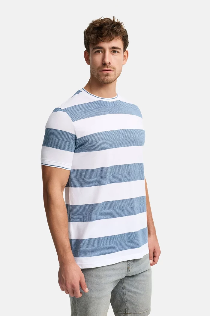 CAMISETA RAYAS AZULES HOMBRE 41-229 BRUNOS INDICODE (1)