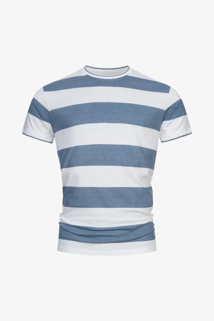 CAMISETA RAYAS AZULES HOMBRE 41-229 BRUNOS INDICODE (1)