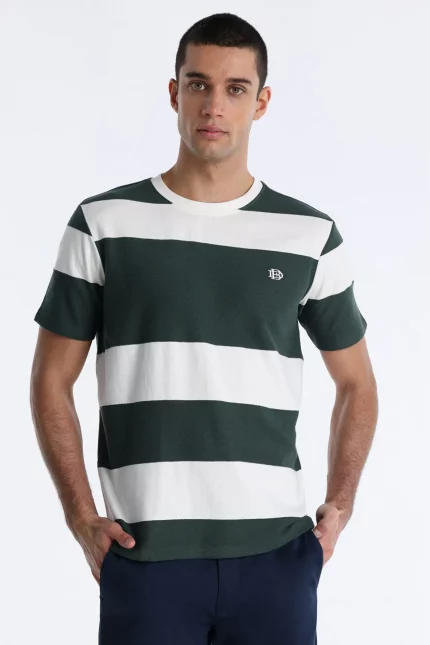 CAMISETA RAYAS VERDES HOMBRE 851035641_279 BRUNOS BENDORFF