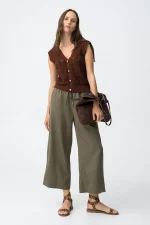 PANTALON LYOCELL VERDE MUJER 10064597_831 BRUNOS TIFFOSI