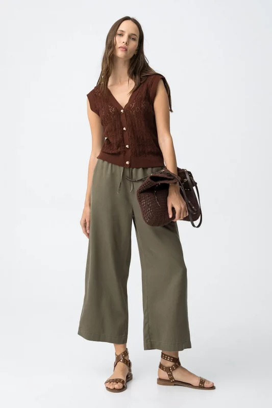 PANTALON LYOCELL VERDE MUJER 10064597_831 BRUNOS TIFFOSI