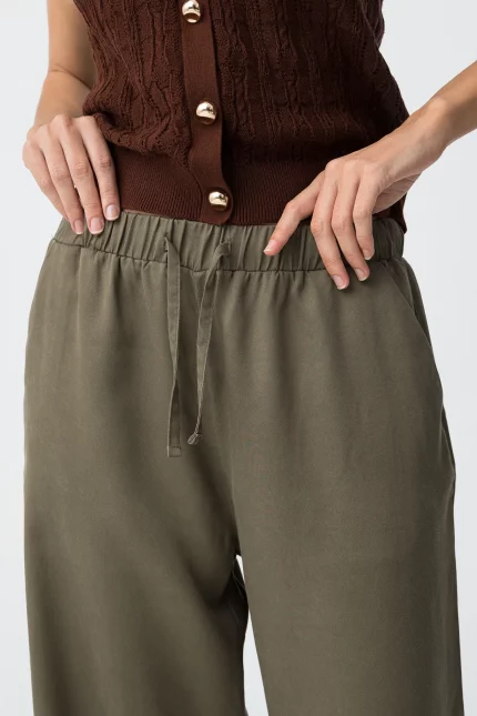 PANTALON LYOCELL VERDE MUJER 10064597_831 BRUNOS TIFFOSI