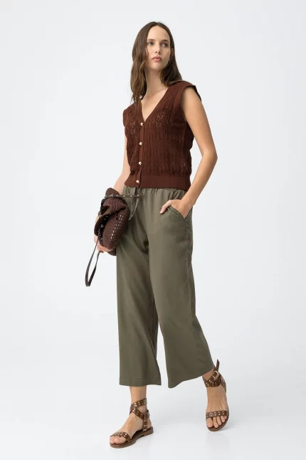 PANTALON LYOCELL VERDE MUJER 10064597_831 BRUNOS TIFFOSI