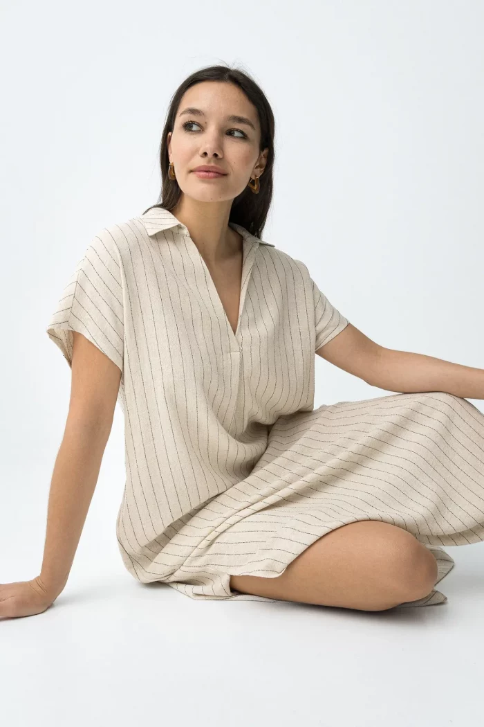 VESTIDO CAMISERO BEIGE MUJER 10064960 BRUNOS TIFFOSI