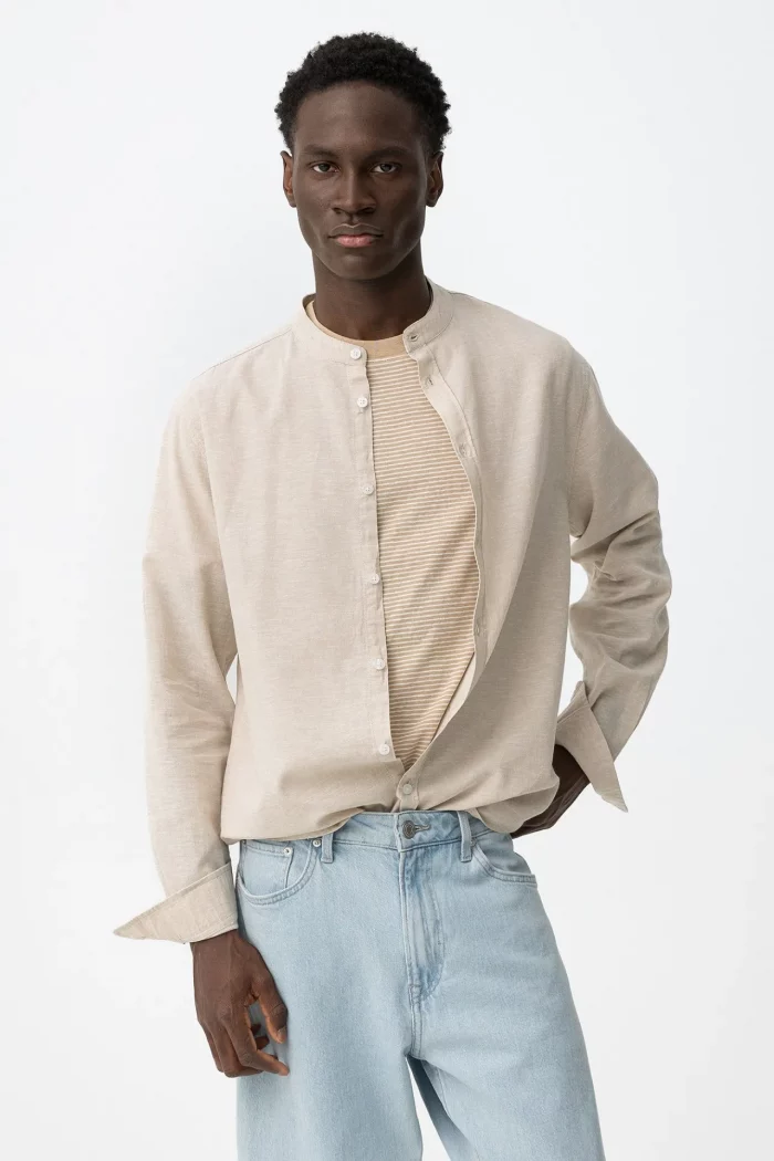 CAMISA BEIGE CUELLO MAO HOMBRE 10065634 BRUNOS TIFFOSI