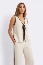 CHALECO BEIGE LINO MUJER 10068866 TIFFOSI BRUNOS