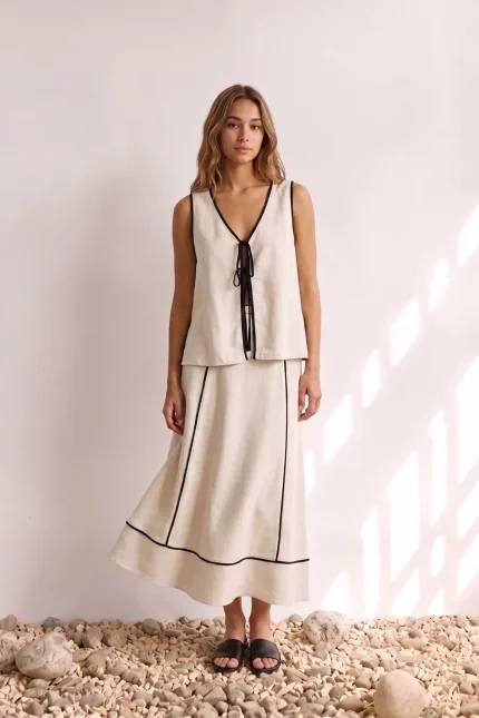 CHALECO BEIGE LINO MUJER 10068866 TIFFOSI BRUNOS