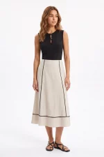 FALDA BEIGE LINO MUJER 10068884 TIFFOSI BRUNOS