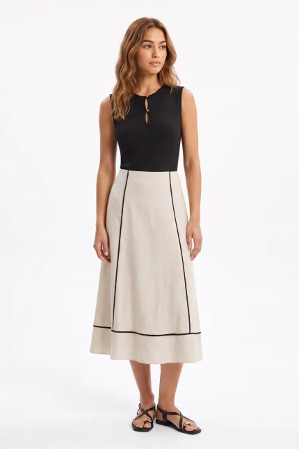 FALDA BEIGE LINO MUJER 10068884 TIFFOSI BRUNOS