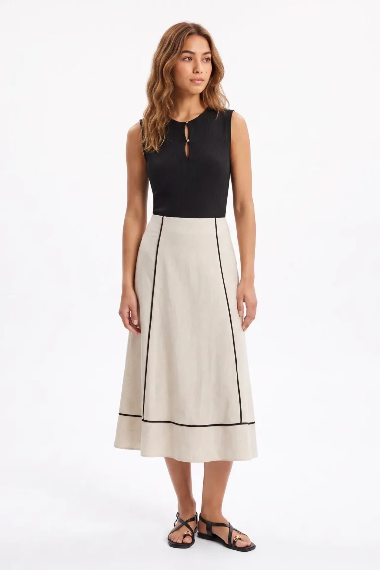 FALDA BEIGE LINO MUJER 10068884 TIFFOSI BRUNOS