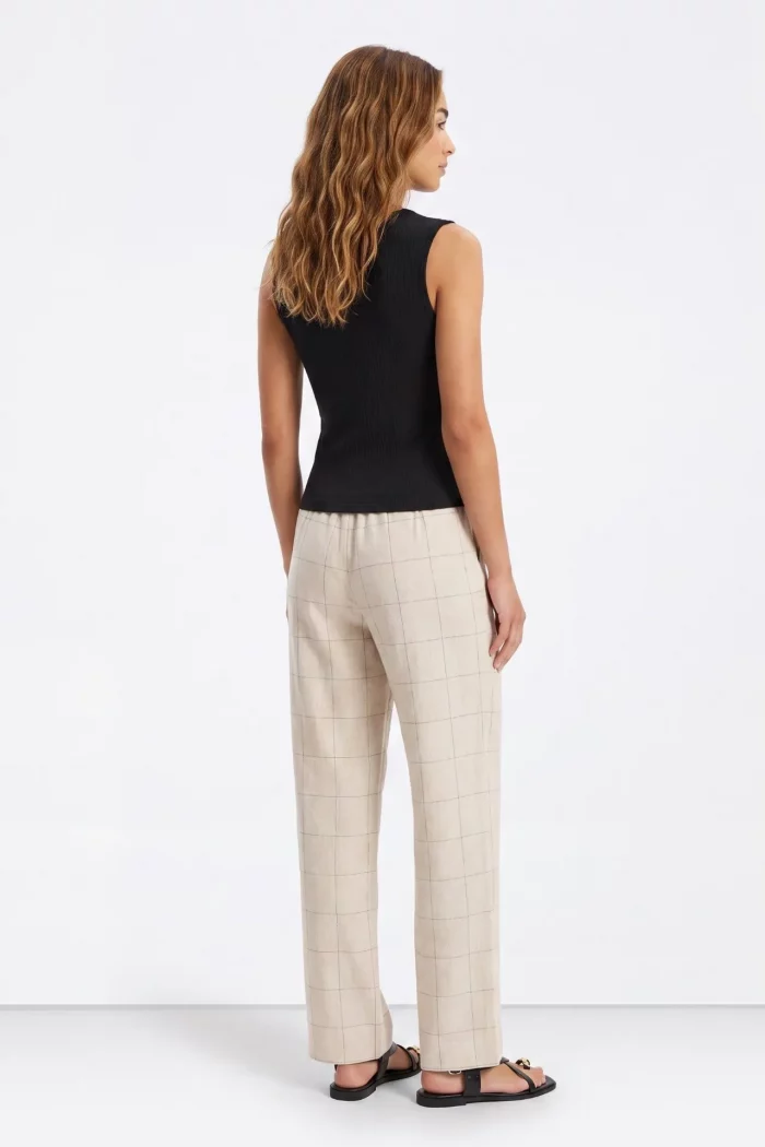 PANTALON WIDE CUADROS LINO MUJER 10068885 TIFFOSI BRUNOS