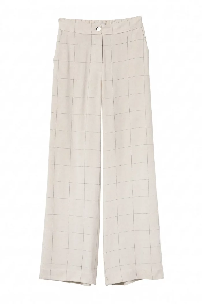 PANTALON WIDE CUADROS LINO MUJER 10068885 TIFFOSI BRUNOS
