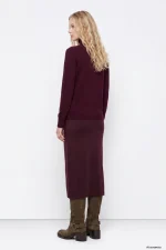 FALDA MIDI PUNTO GRANATE MUJER 10066887_552