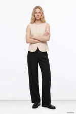 PANTALON NEGRO WIDE VESTIR MUJER 10066853_000 TIFFOSI BRUNOS