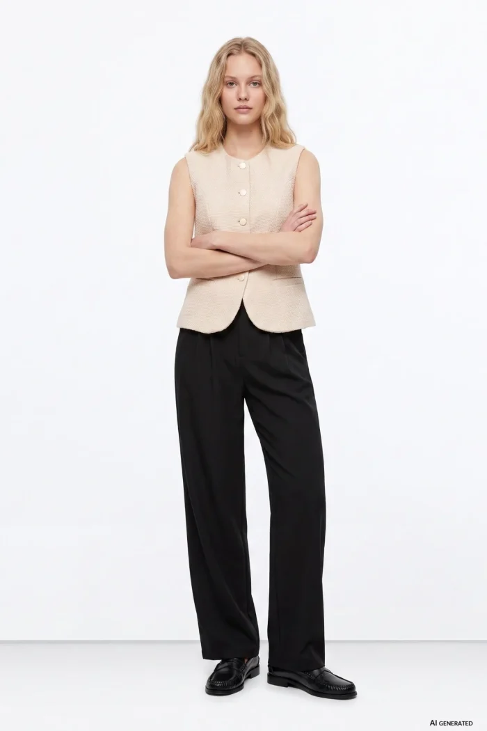 PANTALON NEGRO WIDE VESTIR MUJER 10066853_000 TIFFOSI BRUNOS