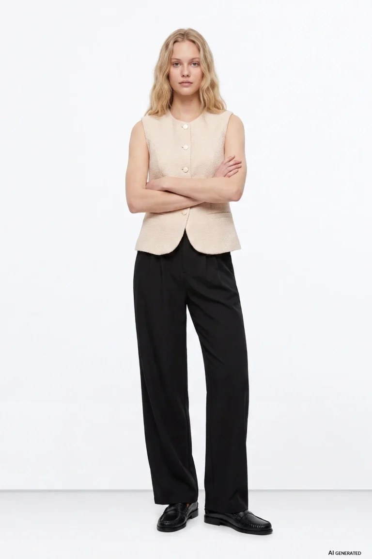 PANTALON NEGRO WIDE VESTIR MUJER 10066853_000 TIFFOSI BRUNOS