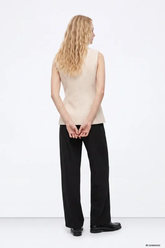 PANTALON NEGRO WIDE VESTIR MUJER 10066853_000 TIFFOSI BRUNOS