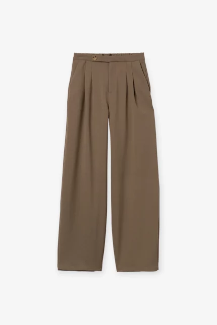PANTALON VERDE WIDE VESTIR MUJER 10066853_810 TIFFOSI BRUNOS