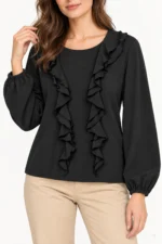 BLUSA CHORRERAS NEGRA MUJER 10067164 TIFFOSI BRUNOS