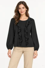 BLUSA CHORRERAS NEGRA MUJER 10067164 TIFFOSI BRUNOS