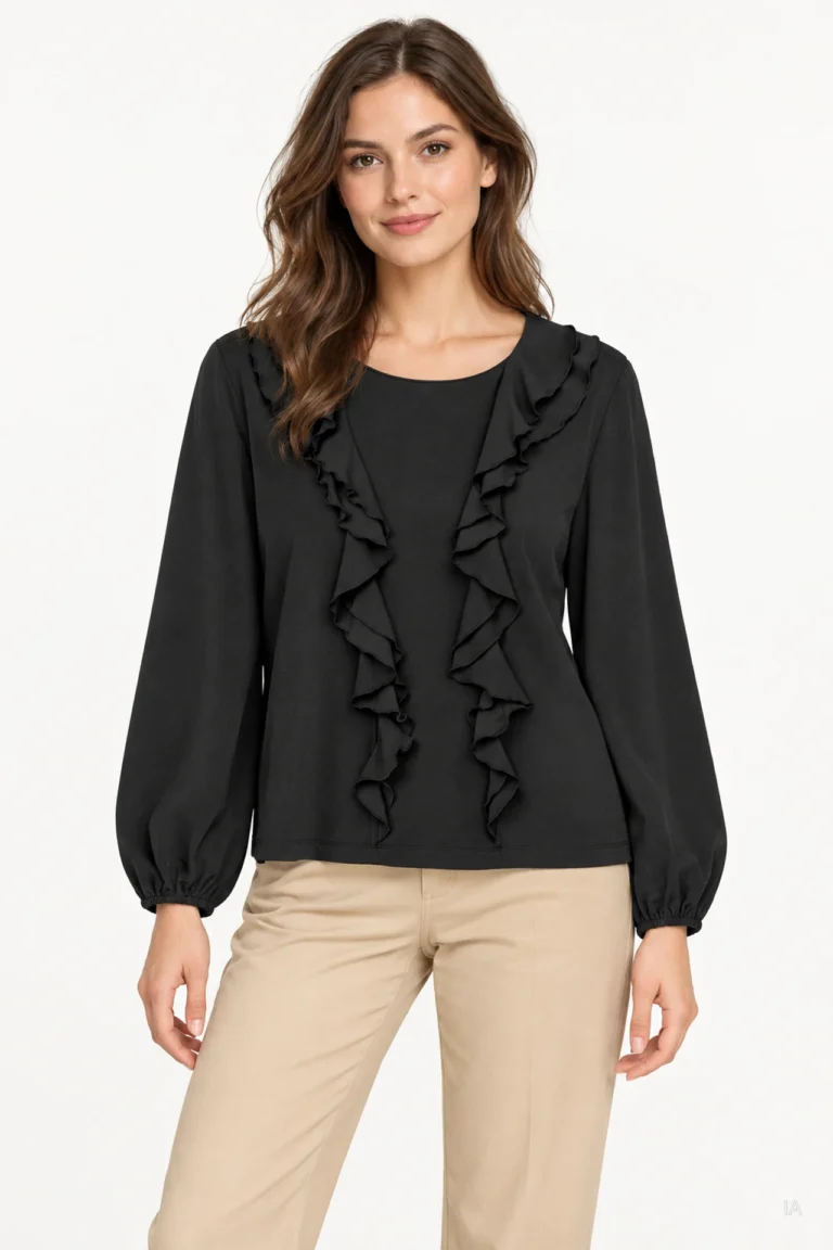 BLUSA CHORRERAS NEGRA MUJER 10067164 TIFFOSI BRUNOS