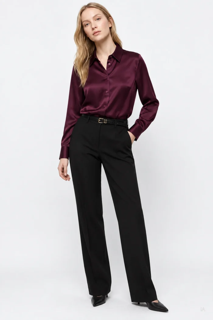 CAMISA SATINADA MORADA MUJER 10067026_552 TIFFOSI BRUNOS