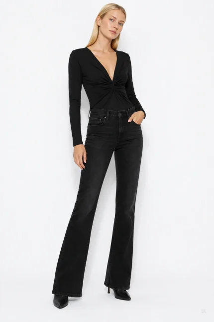 CAMISETA FRUNCIDA AJUSTADA NEGRA MUJER 10067448_000 TIFFOSI BRUNOS