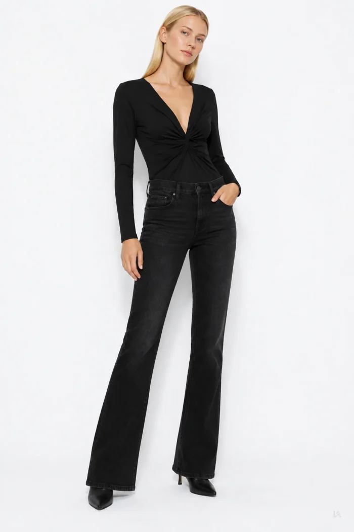 CAMISETA FRUNCIDA AJUSTADA NEGRA MUJER 10067448_000 TIFFOSI BRUNOS