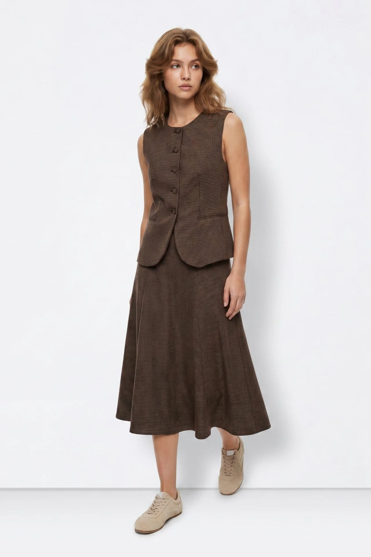 FALDA MIDI EVASE MUJER 10069214 TIFFOSI BRUNOS (1) FALDA MIDI EVASE MUJER 10069214 TIFFOSI BRUNOS (4)