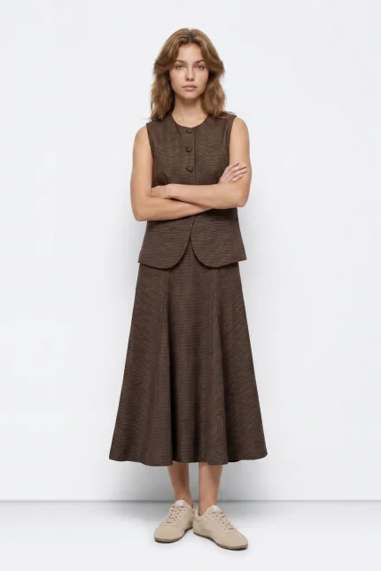 FALDA MIDI EVASE MUJER 10069214 TIFFOSI BRUNOS (4)