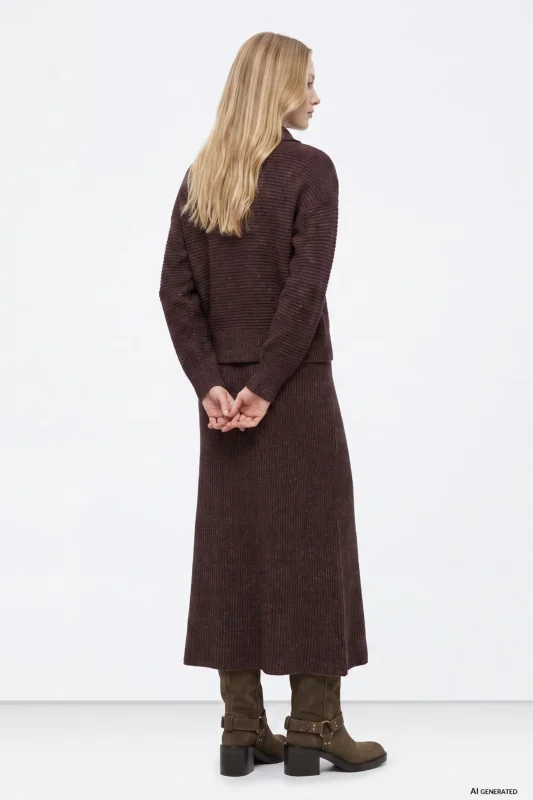 FALDA MIDI MARRON PUNTO MUJER 10067143_292 TIFFOSI BRUNOS (1)
