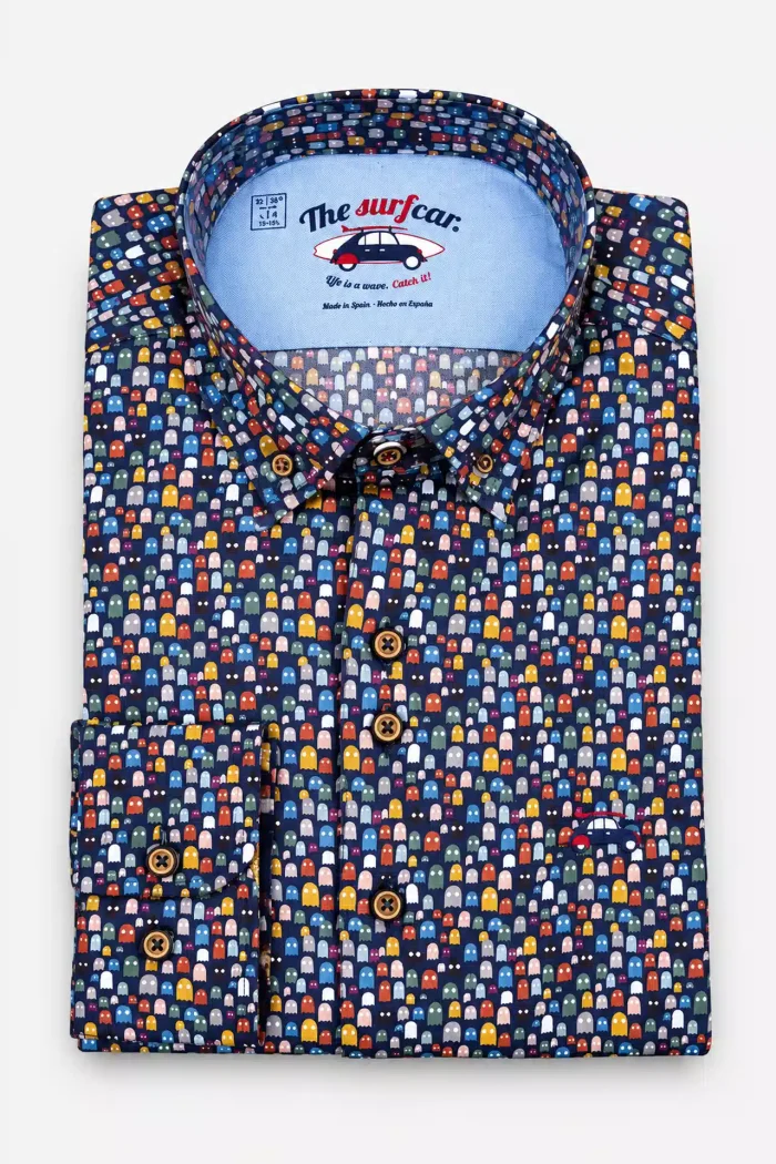 CAMISA FANTASMAS COMECOCOS HOMBRE 262057 THE SURFCAR BRUNOS (2)