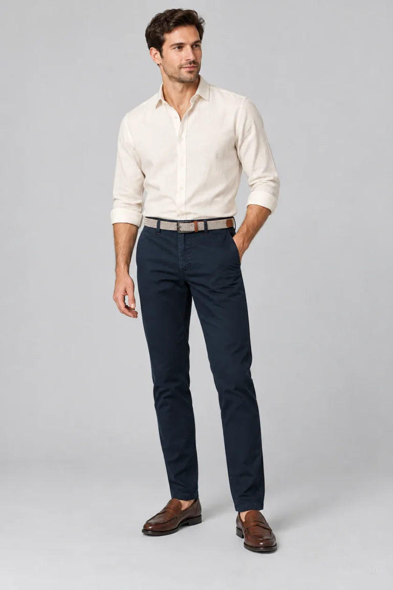 PANTALON CHINO MARINO HOMBRE IN6000011 INDICODE BRUNOS