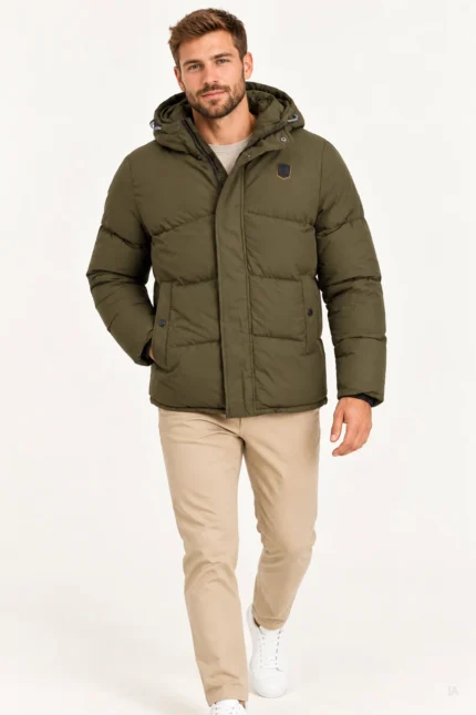 chaqueta verde IN1000093 frontal 1280x1920 CHAQUETA VERDE HOMBRE IN1000093 INDICODE BRUNOS (1)